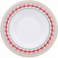 Lomonosov Imperial Porcelain Soup Plate Red Reindeer 8.9"/225 mm