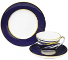 Lomonosov Imperial Porcelain Tea Cup Set 3pc Spring Cocoon 7.8 oz/230 ml
