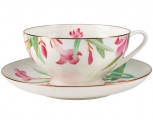 Lomonosov Imperial Porcelain Tea Set Cup and Saucer Dome Aquarelle 10 oz/300 ml
