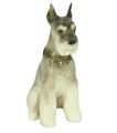 Miniature Schnauzer Dog Sitting Lomonosov Porcelain Figurine