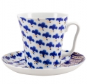 Lomonosov Imperial Porcelain Mug Cobalt Pattern Okinava Leningradskii-2 12.2 fl.oz 360 ml