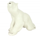 Polar Bear Sitting Big Lomonosov Imperial Porcelain Figurine