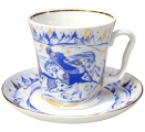 Lomonosov Imperial Porcelain Mug and Saucer TROIKA Leningradskii 12.2 fl.oz/360 ml