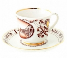 Lomonosov Imperial Porcelain Tea Cup Set Palace Square 7.4 oz/220 ml