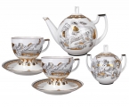 Lomonosov Imperial Porcelain Tea Set Andante Russian Modern 6/14