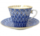 Imperial Lomonosov Porcelain Tea Set Cup and Saucer Forget me Not 2pc