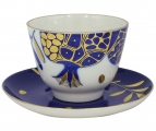 Lomonosov Imperial Porcelain Tea Set Cup and Saucer Golden Pomegranate 18.8 fl.oz/350 ml 