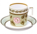 Lomonosov Imperial Porcelain Tea Set Cup and Saucer Jade #2 7.4 oz/220 ml