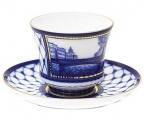 Lomonosov Imperial Porcelain Tea Set Cup and Saucer Kiss Bridge 7.4 oz/220 ml