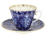 Lomonosov Imperial Porcelain Tea Set Cup and Saucer Radiant Heath Birds 7.95 oz/235ml