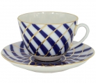 Lomonosov Imperial Porcelain Tea Set Cup and Saucer Spring Todes 7.8 oz/230 ml