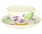 Lomonosov Imperial Porcelain Tea Set Cup and Saucer Tulip Forest Violet 8.5 oz/250 ml