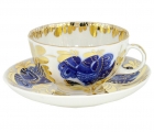 Imperial Lomonosov Porcelain Tea Set Cup and Saucer Golden Garden