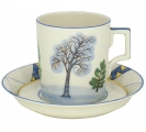 Lomonosov Imperial Porcelain Tea Set Cup and Saucer Winter 7.4 oz/220 ml