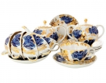 Lomonosov Imperial Porcelain Tea Set Tulip Golden Garden 6/22