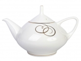 Lomonosov Imperial Porcelain Bone China Tea Pot Dome Golden Curls 47.3 fl.oz/1400 ml