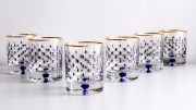 Imperial Porcelain Factory Whiskey Glass 8.5 fl.oz Set 6 pc Cobalt Net 