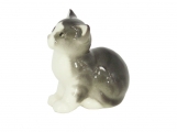 Kitten Cat Gray Lomonosov Imperial Porcelain Figurine