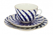 Lomonosov Imperial Porcelain Tea Cup Set 3pc Spring Todes 7.8 oz/230 ml