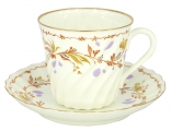 Lomonosov Bone China Twist Tea Cup and Saucer Karelia 5.24 fl.oz/155ml