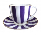 Lomonosov Yes and No VIOLET Bone China Espresso Coffee Cup and Saucer 6 oz/180 ml