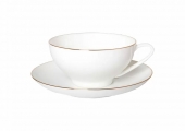 Lomonosov Porcelain Bone China Tea Set Dome Golden Ribbon 10 oz/300 ml