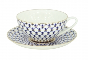 Lomonosov Imperial Bone China Tea Set Dome Cobalt Net 10 oz/300 ml