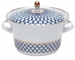 Russian Porcelain Porcelain Soup Bowl Tureen Youth Cobalt Net 113.3 oz/3350 ml