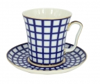 Lomonosov Porcelain Mug and Saucer Leningradskii Cobalt Cell 12.2 fl.oz/360 ml