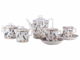 Lomonosov Porcelain Tea Set 6/14 Exotic Birds