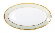 Russian Porcelain Porcelain Oval Platter Jade Background 9.2"/240 mm