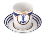 Lomonosov Porcelain Porcelain Tea Cup with Saucer Navy Style #3 7.4 oz/220 ml