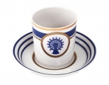 Russian Porcelain Porcelain Tea Cup with Saucer Navy Style #5 7.4 oz/220 ml