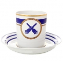 Lomonosov Porcelain Tea Cup with Saucer Navy Style #6 7.4 oz/220 ml