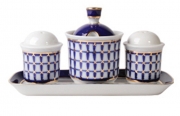 Lomonosov Imperial Porcelain Salt Pepper Spice Set 4 pc Classic of Petersburg