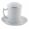Lomonosov Porcelain Covered Herbal Steep Mug 12.8 oz/380 ml Snow White