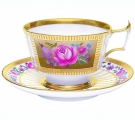 Imperial Lomonosov Porcelain Espresso Coffee Set Cup and Saucer Alexandria Recollection 6.8 oz/200 ml