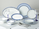 Lomonosov Porcelain Dining Set Service 24 items for 6 people European White Sea
