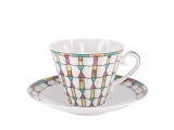 Lomonosov Porcelain Cup and Saucer Radiant Geometry 7.95 oz/235 ml