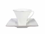 Bone China Cup and Saucer Golden Edge 8.45 oz/250 ml