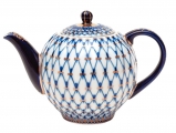 Porcelain Teapot Tulip Cobalt Net 10 Cups 67 oz/2000 ml