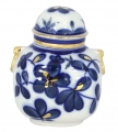 Lomonosov Imperial Porcelaine Tea Holder Box Ring Cobalt Garden
