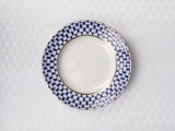 Imperial Porcelain Lomonosov Tablecloth Cobalt Net 57"x57" White